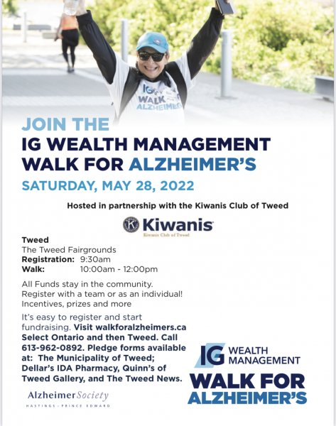 Kiwanis Tweed & Area IG Wealth Management Walk for Alzheimer’s 