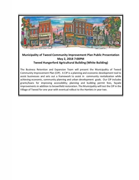 Municipality of Tweed Community Improvement Plan Public Presentation