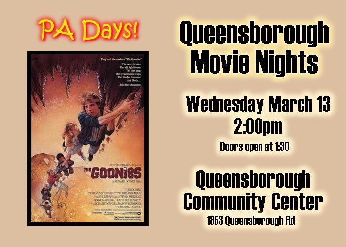 Queensborough Movie Nights: PA Day Movie: The Goonies