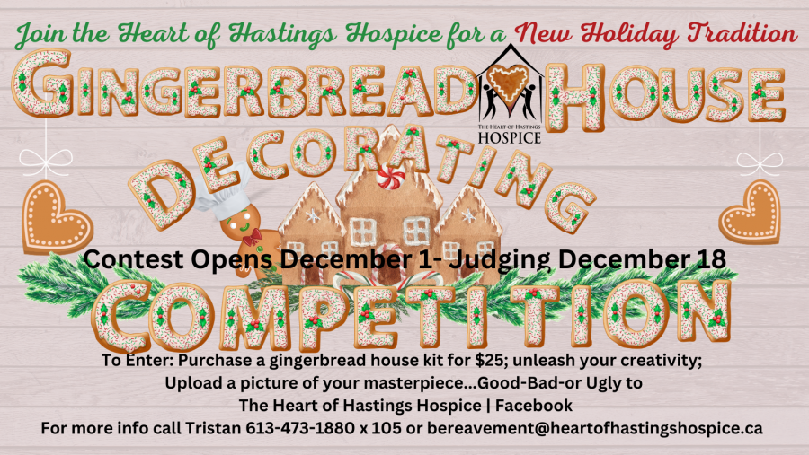 Heart of Hastings Hospice Gingerbread House Decorating Contest DEC 1st -18th