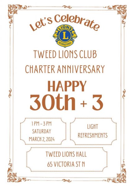 Tweed Lions Club Charter Anniversary Open House